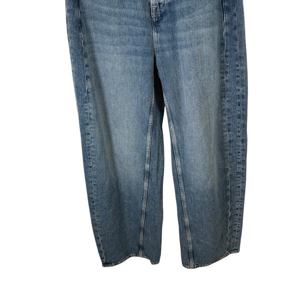 We the Free Truro Baggy Puddle Jeans Water Stoned Blue Button Fly Boho Womens 29 - Picture 4 of 10